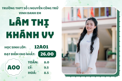 TRƯỜNG THPT SỐ 1 NGUYỄN CÔNG TRỨ VINH DANH HỌC SINH ĐẠT KẾT QUẢ CAO TRONG KỲ THI TỐT NGHIỆP THPT NĂM 2025 (NCTr Online)