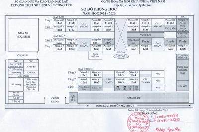 Sơ đồ bố trí phòng học năm học 2025 – 2026 (NCTr Online)